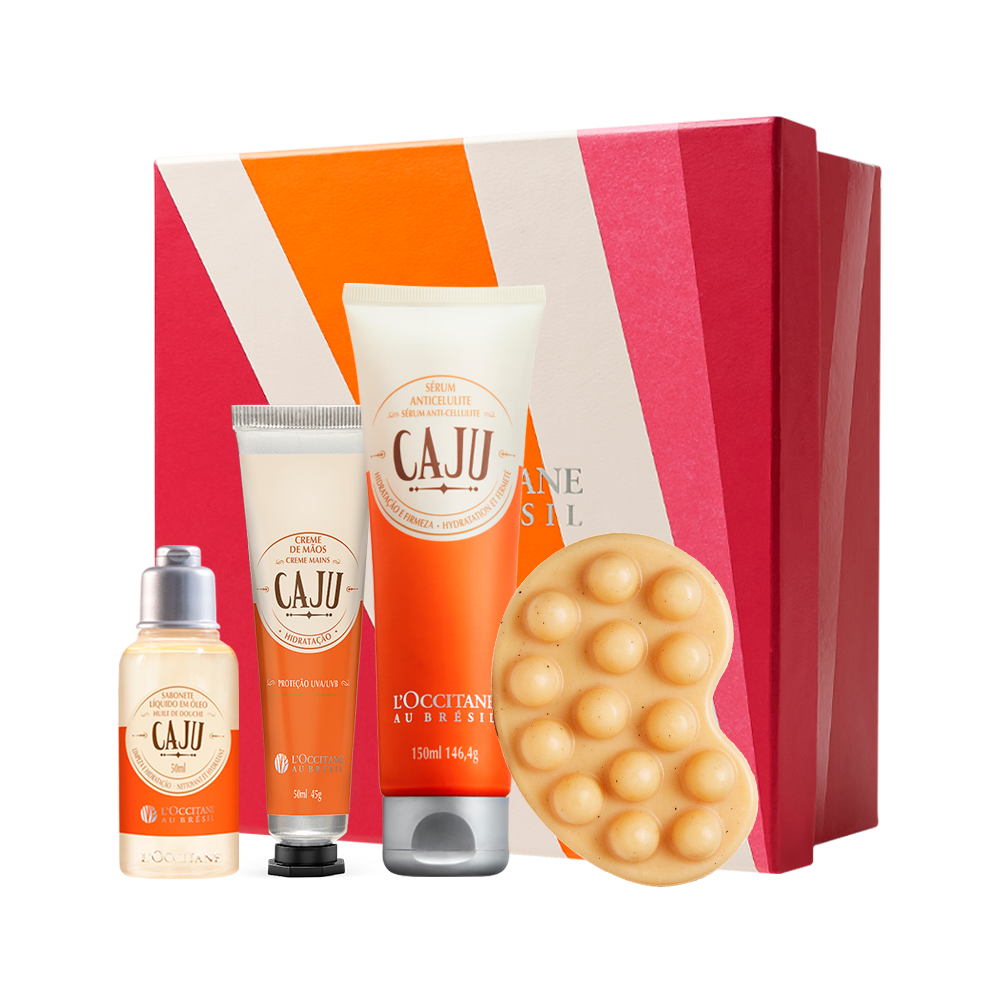 Presente Caju: Sabonetes, Sérum Anticelulite e Creme de Mãos